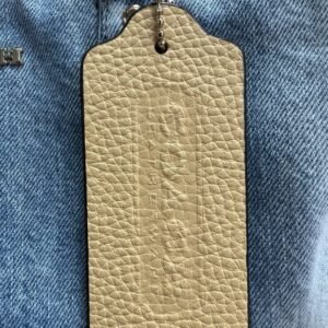 Coach CDY74 Loved Denim Rowan Crossbody Medium Satchel with yellow hangtag charm - Image 5