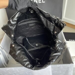 Chanel 22 Bag, size medium, silver hardware with removable pouch