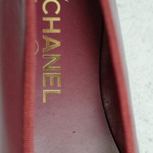 CHANEL 26S MATTHIEU BLAZY'S BALLET FLATS BURGUNDY PINK LAMBSKIN SIZE 39 - Image 7