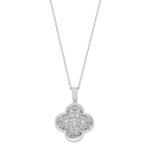 18k White Gold Diamond Magic Alhambra Long Necklace, 1 Motif - Image 11