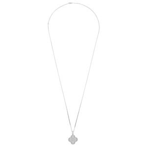 18k White Gold Diamond Magic Alhambra Long Necklace, 1 Motif - Image 10
