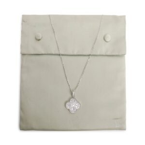 18k White Gold Diamond Magic Alhambra Long Necklace, 1 Motif - Image 5