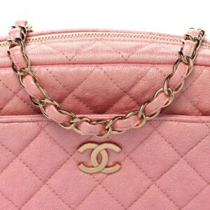 Chanel Iridescent Caviar Quilted Small Timeless Camera Case Pink - Image 4