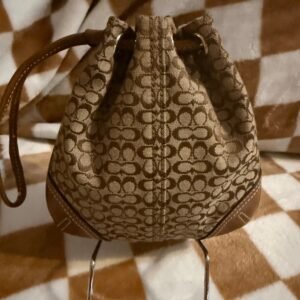 Coach Soho Signature Mini Drawstring Bucket
Bag Wristlet Pouch RARE Vintage Y2K - Image 5