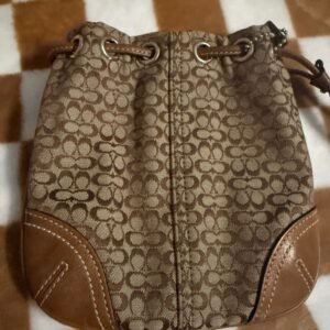 Coach Soho Signature Mini Drawstring Bucket
Bag Wristlet Pouch RARE Vintage Y2K