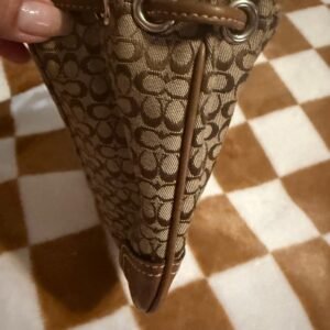 Alternative view of Coach Soho Signature Mini Drawstring Bucket
Bag Wristlet Pouch RARE Vintage Y2K