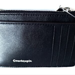 Alternative view of COACH Zip Card Case With Key Ring In Upcrafted Leather Black/Chalk CCM26❤️NEW🎀