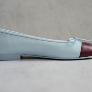 CHANEL 26S MATTHIEU BLAZY'S BALLET FLATS BURGUNDY BLUE LAMBSKIN SIZE 38.5 - Image 12