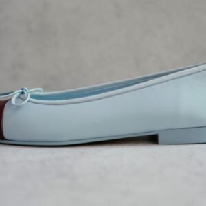 CHANEL 26S MATTHIEU BLAZY'S BALLET FLATS BURGUNDY BLUE LAMBSKIN SIZE 38.5 - Image 10