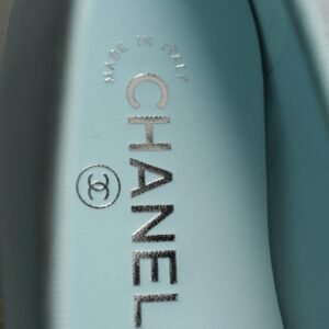 CHANEL 26S MATTHIEU BLAZY'S BALLET FLATS BURGUNDY BLUE LAMBSKIN SIZE 38.5 - Image 8