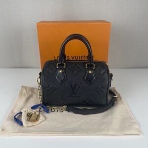 Louis Vuitton Speedy 20 bag in black embossed leather - Image 18