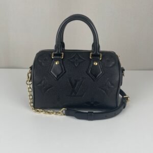 Louis Vuitton Speedy 20 bag in black embossed leather