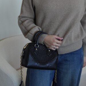 Louis Vuitton Speedy 20 bag in black embossed leather - Image 15