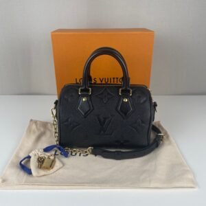 Louis Vuitton Speedy 20 bag in black embossed leather - Image 16