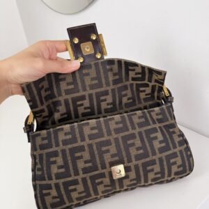 Alternative view of Fendi Vintage Gold Zucca Baguette Shoulder Bag