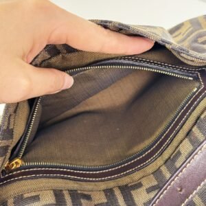 Fendi Vintage Gold Zucca Baguette Shoulder Bag - Image 5