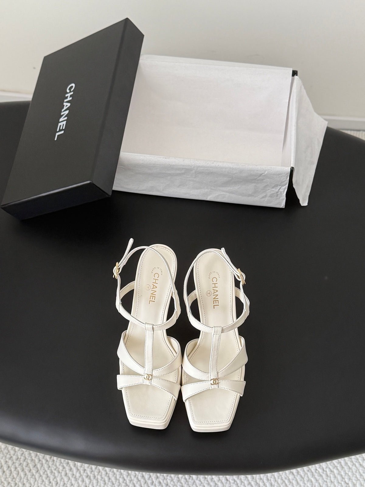 Chanel 26P Platform Heel Sandals - Image 2