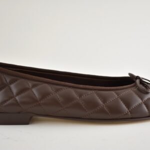 Chanel 26B Chocolate Dark Brown
Lambskin Quilted CC Ballet
Ballerina Flat 39 - Image 10