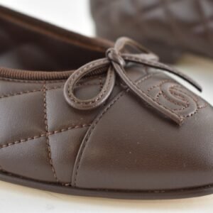 Chanel 26B Chocolate Dark Brown
Lambskin Quilted CC Ballet
Ballerina Flat 39 - Image 7