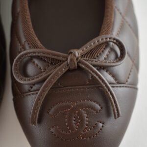Alternative view of Chanel 26B Chocolate Dark Brown
Lambskin Quilted CC Ballet
Ballerina Flat 39
