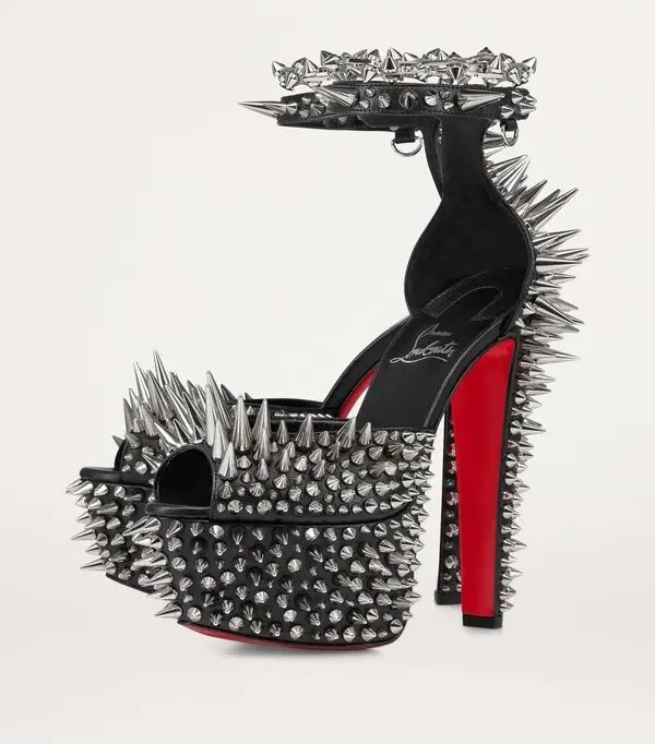 Christian Louboutin Estepic Alta 160 Leather Platform Sandals 37.5 - Image 2