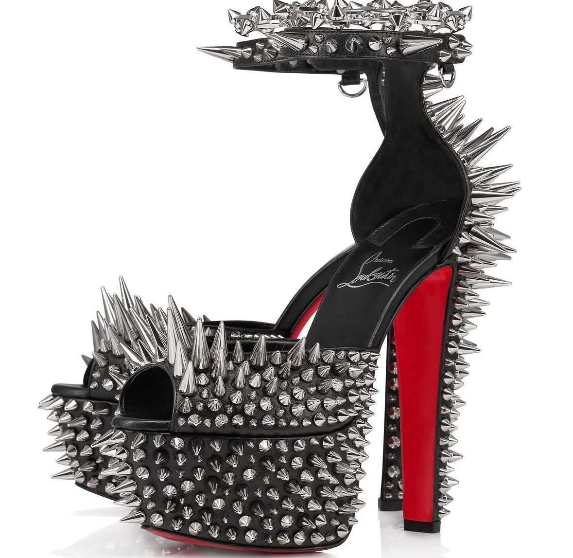 Christian Louboutin Estepic Alta 160 Leather Platform Sandals 37.5