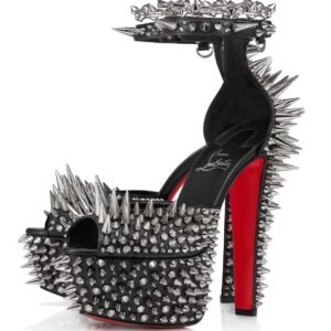 Christian Louboutin Estepic Alta 160 Leather Platform Sandals 37.5 - Image 4