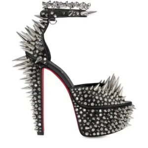 Christian Louboutin Estepic Alta 160 Leather Platform Sandals 37.5 - Image 6
