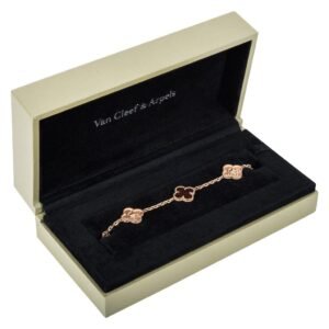 Van Cleef & Arpels Bracelet Alhambra Collection 18K Rose Gold Letterwood 2012 - Image 5