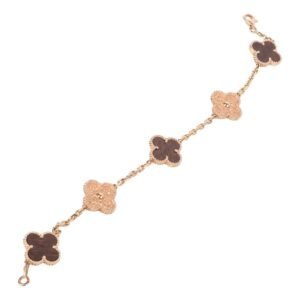 Van Cleef & Arpels Bracelet Alhambra Collection 18K Rose Gold Letterwood 2012 - Image 3